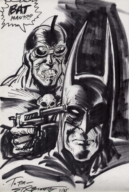 Steve Bissette - Batman & Mr. Monster Sketch Comic Art