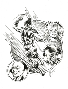 Sandy  Plunkett X-Men pinup, Comic Art