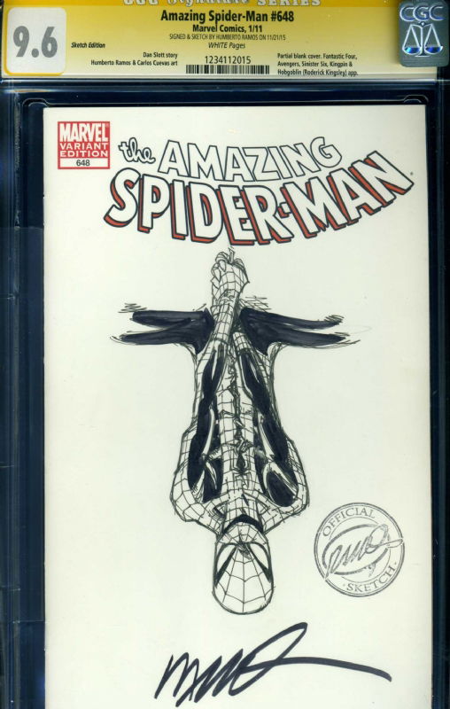 SS CGC Amazing Spider-Man 648 sketch cover HUMBERTO RAMOS, in JESSE ...