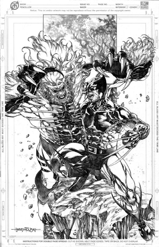 Wolverine Vs Sabertooth, In Harvey Tolibao's Commissions Comic Art 