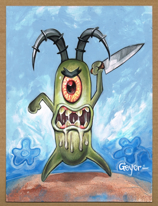 Plankton Spongebob Squarepants, in Adam Geyer's Horror Related Art