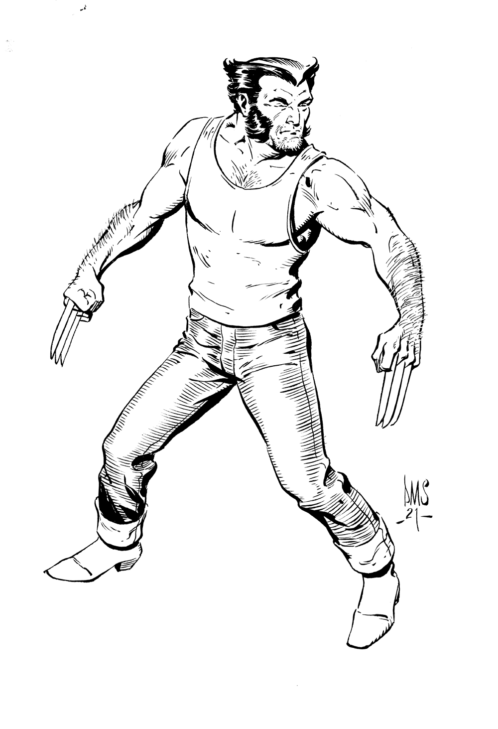 Logan :: Paul M. Smith, in Colin Solan's X-Men Comic Art Gallery Room