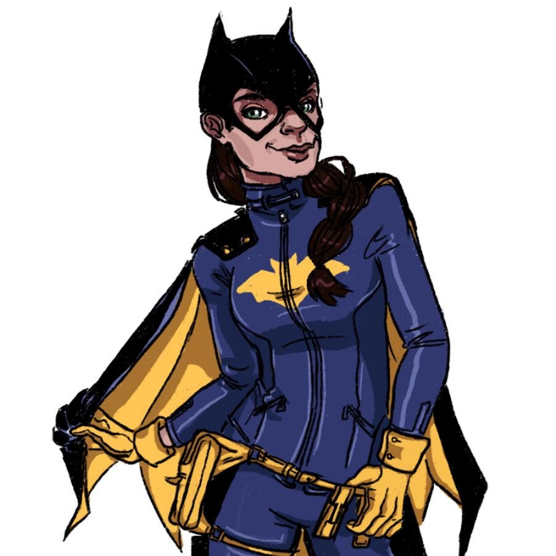 Spazzy Batgirl, in Lisa McCarty's ComixBookGurl Comic Art Gallery Room