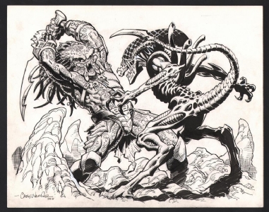 WARNER, Chris 2011 Alien vs Predator AVP, Comic Art