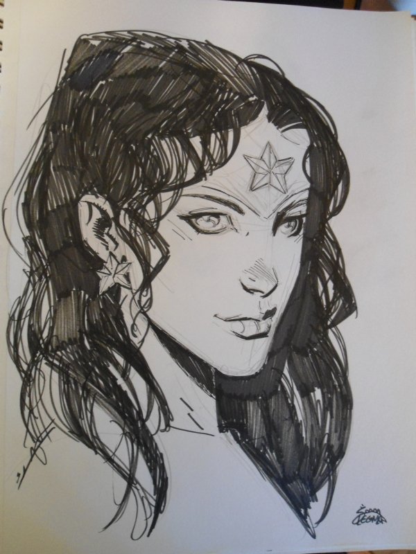 Ryan Stegman Wonder Woman Head Sketch, in Ron Koomas's Wonder Woman ...