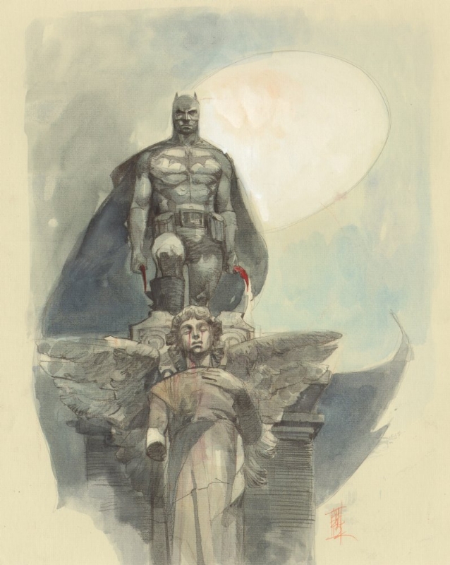 Batman on a Angel Crying Blood by Alex Maleev, in Nathan Stacy's Alex  Maleev Comic Art Gallery Room