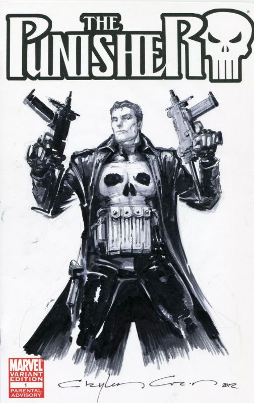 The Punisher CGC 9.6 Sketch Cover by Clayton Crain, in Nathan Stacy's ...