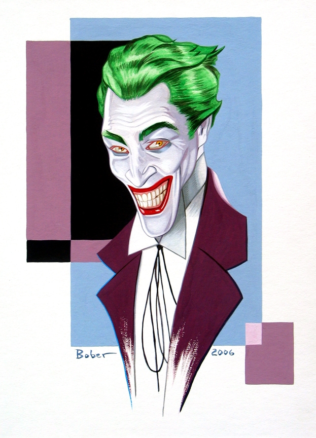 Joker Portrait, in Leon Bober's Gouache/Watercolor paintings Comic Art ...
