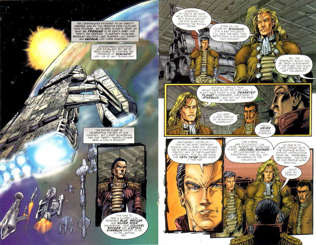 Battlestar Galactica (1st Miniseries 1995) Issue 01 pg 16 & 17, in ...