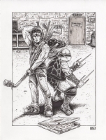 TMNT - Raphael and Casey By Pedro Lajud Comic Art
