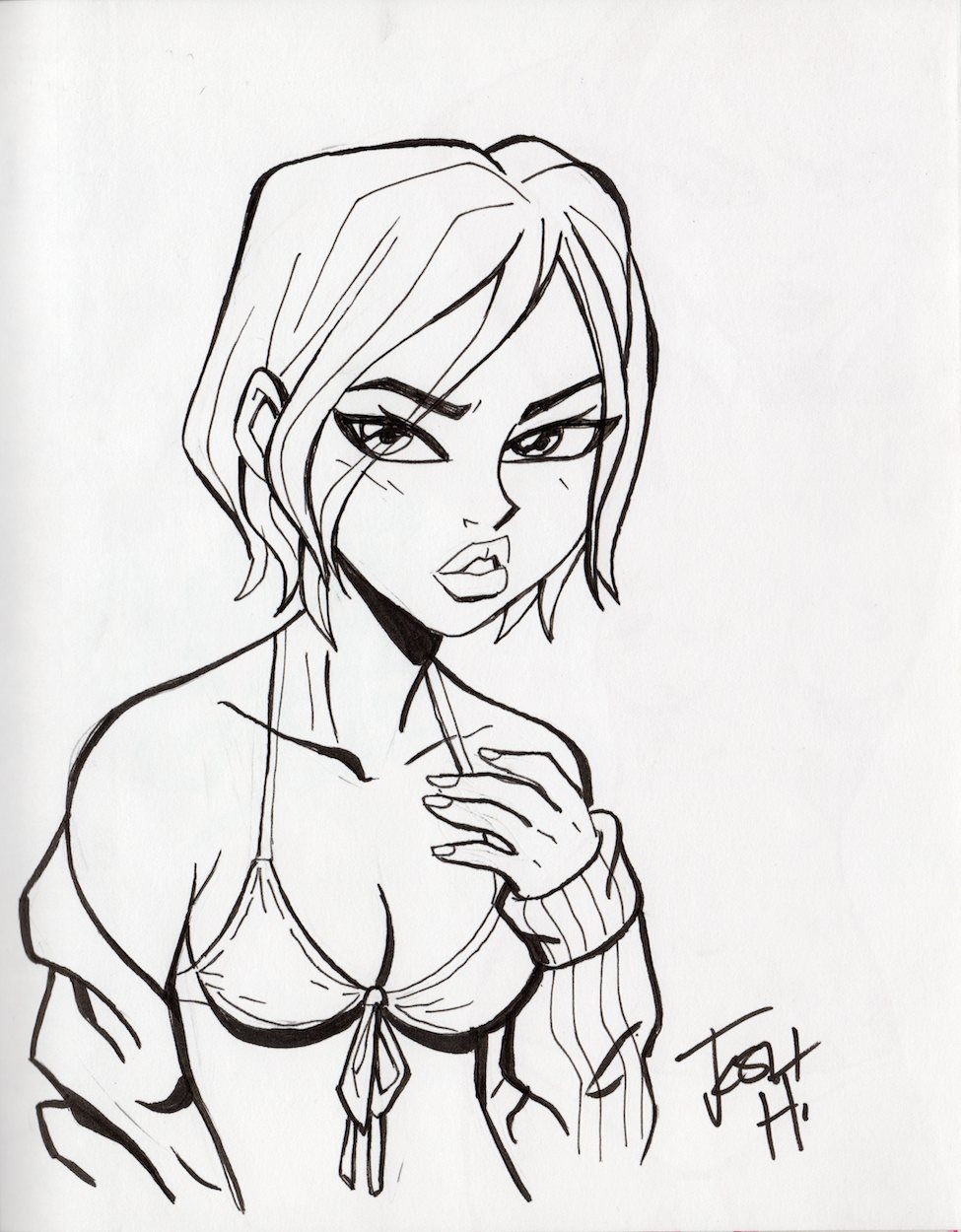 Vejfremstillingsproces Overgivelse repulsion Other Girls Hardcover Sketch of Bikini Girl, in Kyle Davis's Josh Howard  Sketched Books Comic Art Gallery Room