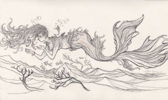 Mermaid from Tides of Infamy By Cory Godbey, Comic Art