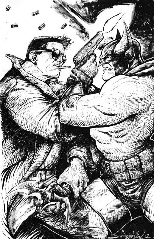 Batman vs. Hitman, in josh skeel's Commissions Comic Art Gallery Room