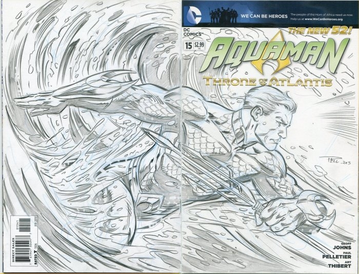 7 # 23 1st Print Vol Details about   DC Aquaman Paul Pelletier 1:25 Sketch Cover 