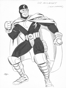 Dr. Midnight Pencil and ink illo, Comic Art