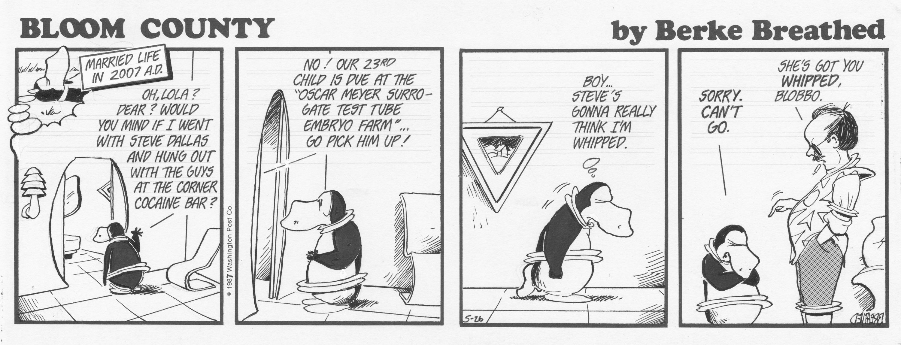 Bloom County 5/26/1987 daily, in Jim Warden's Breathed, Berke Comic Art