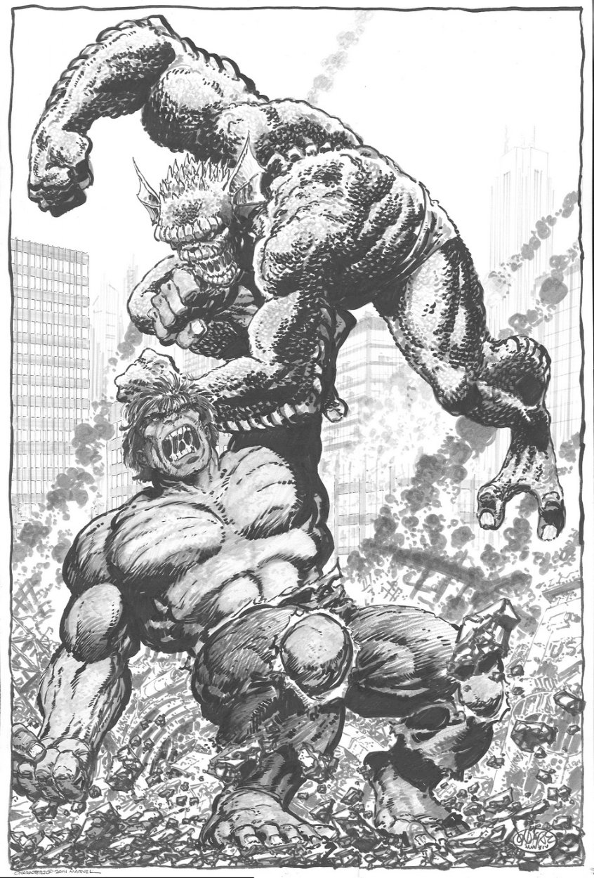 Hulk vs. Abomination (20 x 30 ), in Jim Warden's Byrne, John Poster