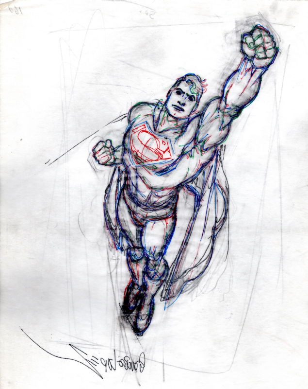 Garcia Lopez, Jose Luis Superman prelim, in Brian M's My Comic artwork ...