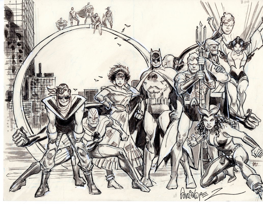 Garcia Lopez Jose Luis Justice League Detroit Omnibus Prelim In Brian M S My Comic Artwork