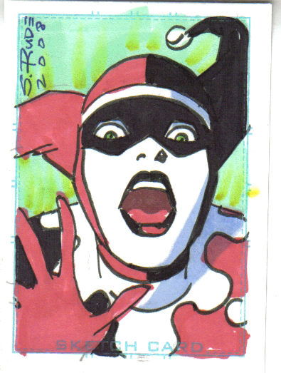 Rude Steve Harlequin Sketchcard In Brian Ms My Comic Artwork