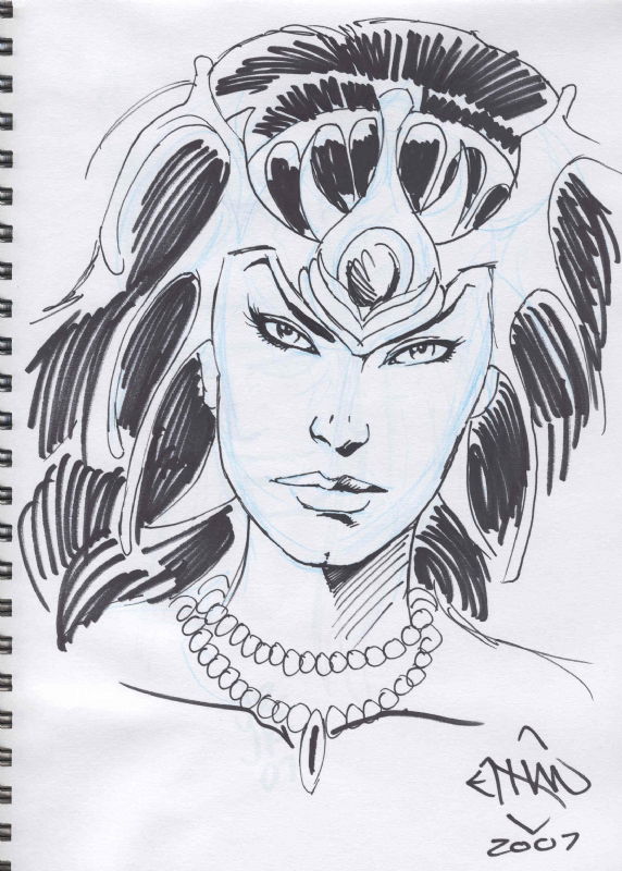 Van Sciver, Ethan -- Dejah Thoris Head Sketch, in Rob L's Sketchbook 3 ...