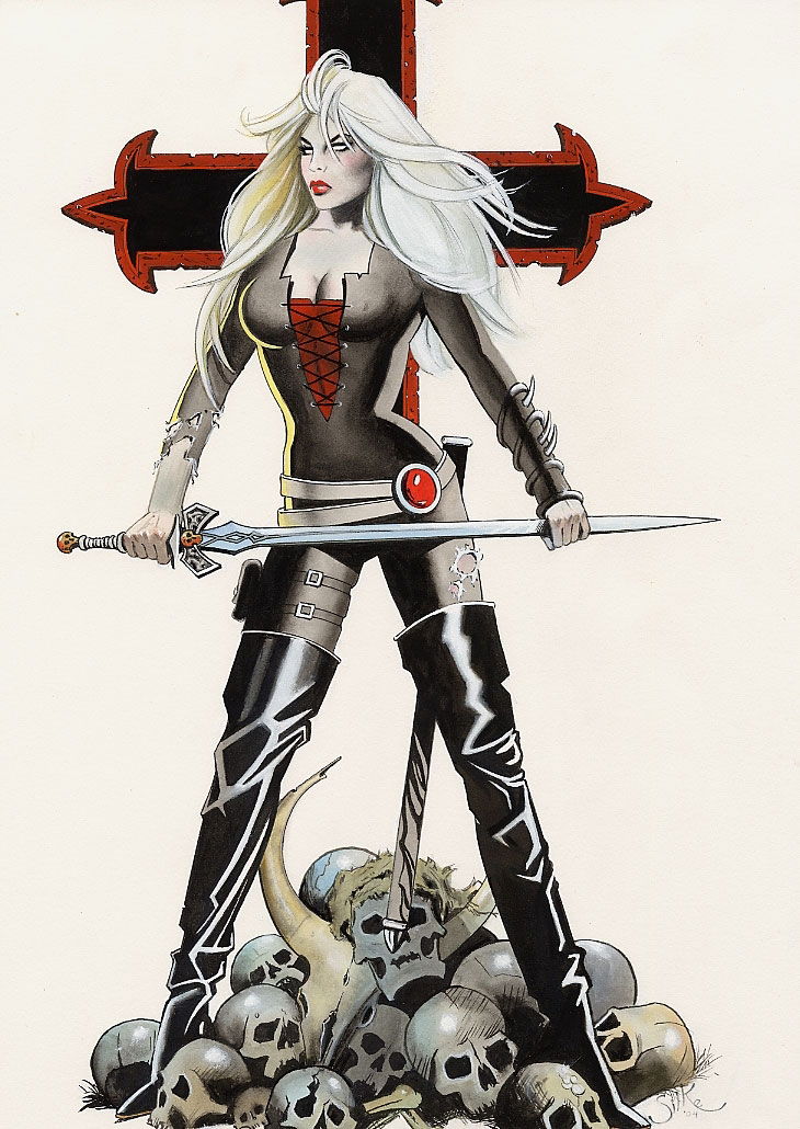 Lady Death, in Manrico Avorio's Jim Silke Comic Art Gallery Room