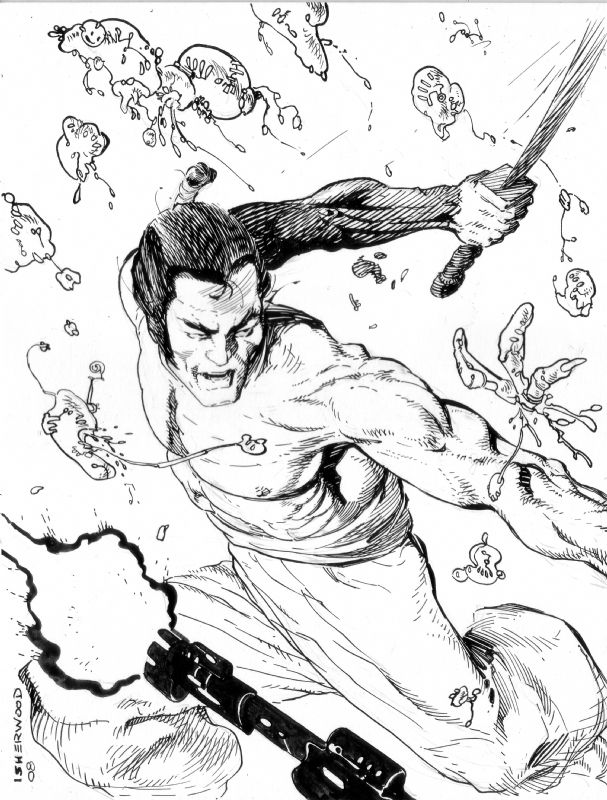 Geof Isherwood Ronin After Frank Miller, In Jeff And Rooster's Goef 