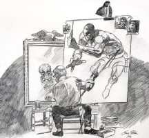 Gene Colan - Triple Self Portrait, Comic Art