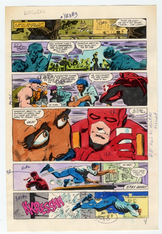 Daredevil #170 page 04 color guide Comic Art