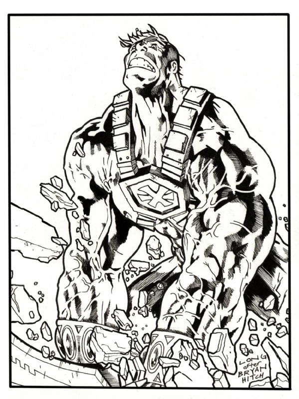 The Hulk Inked, In Ryan Davis's Inks Comic Art Gallery Room