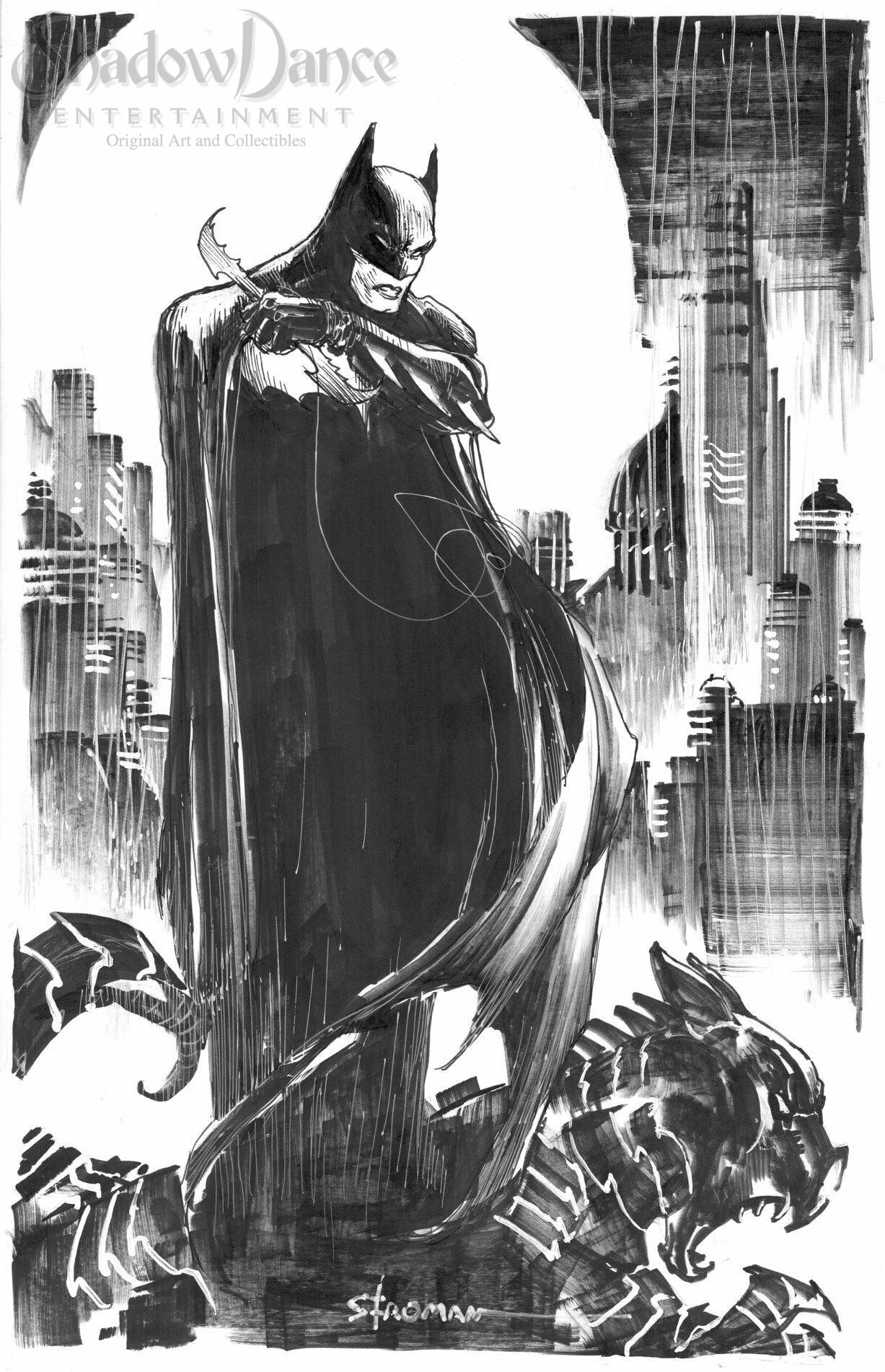 Batman over Gotham - sketch by Larry Stroman (2018), in Dave Kopecki's ...