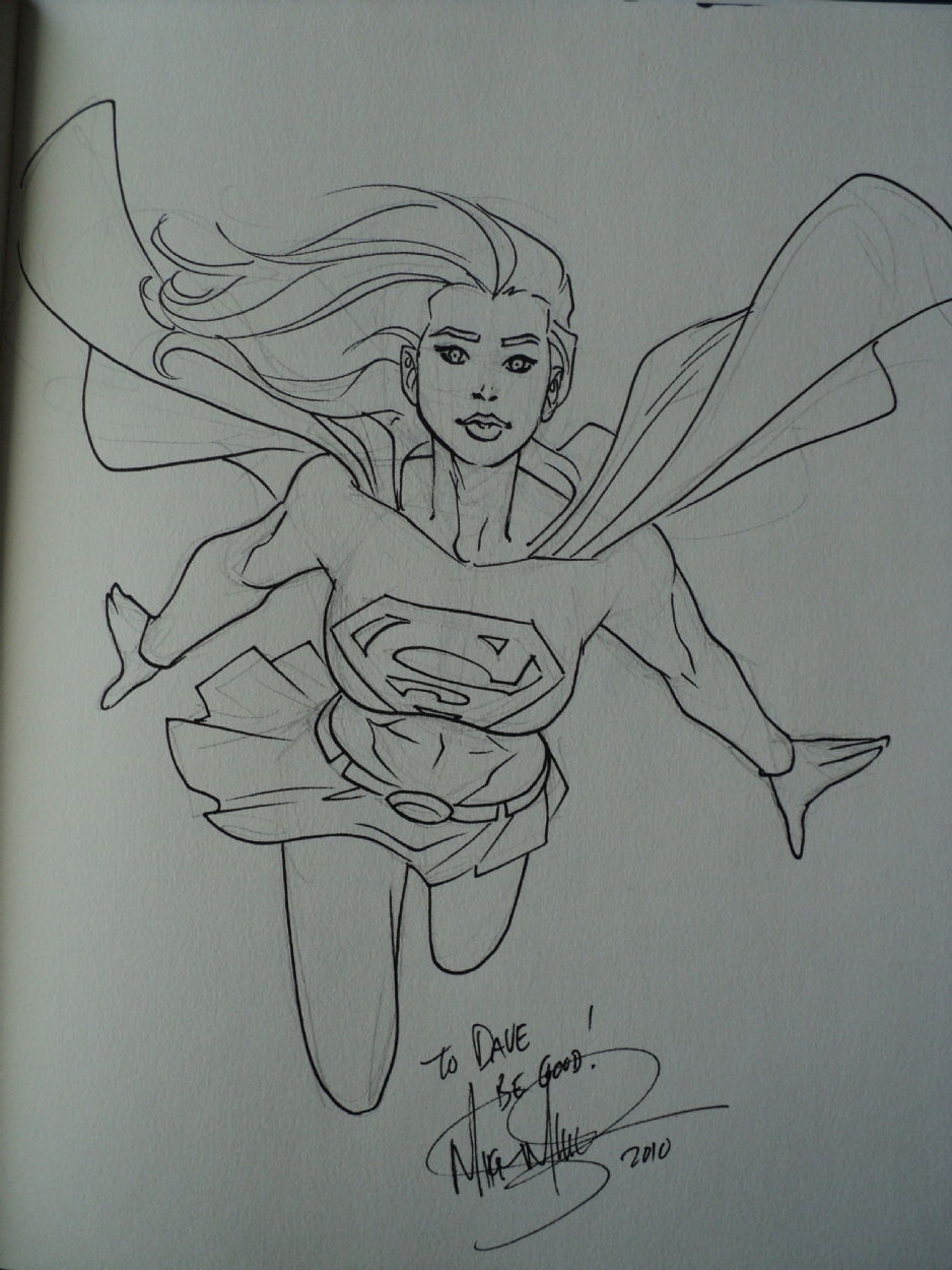 Supergirl sketch by Mike S. Miller-SDCC 2010, in Dave Kopecki's JUSTICE ...