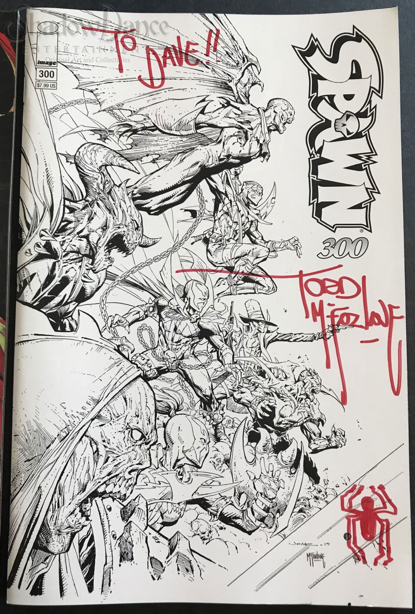 Spawn Cover Poster #300 selling Todd McFarlane Signed Autograph