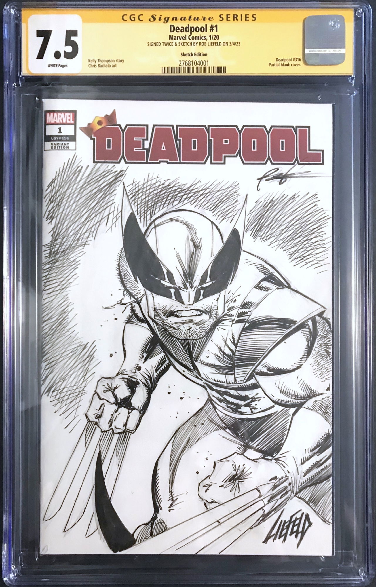 WOLVERINE #8 CGC deals 9.4 White Pages Rob Liefield back cover art