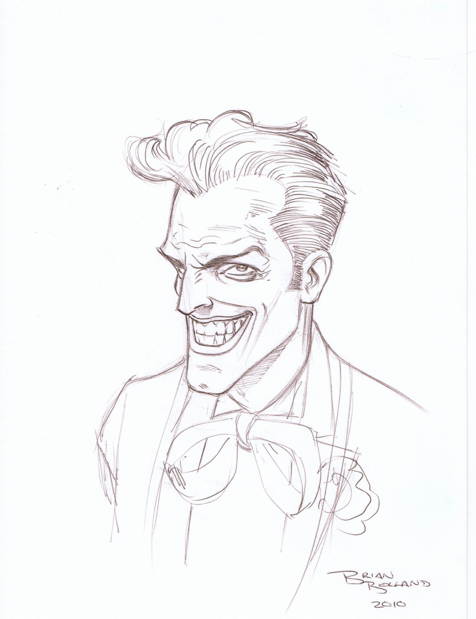 Joker Sketch By Brian Bolland 2010 In Dave Kopeckis Joker And Harley Quinn Sketches And 6017