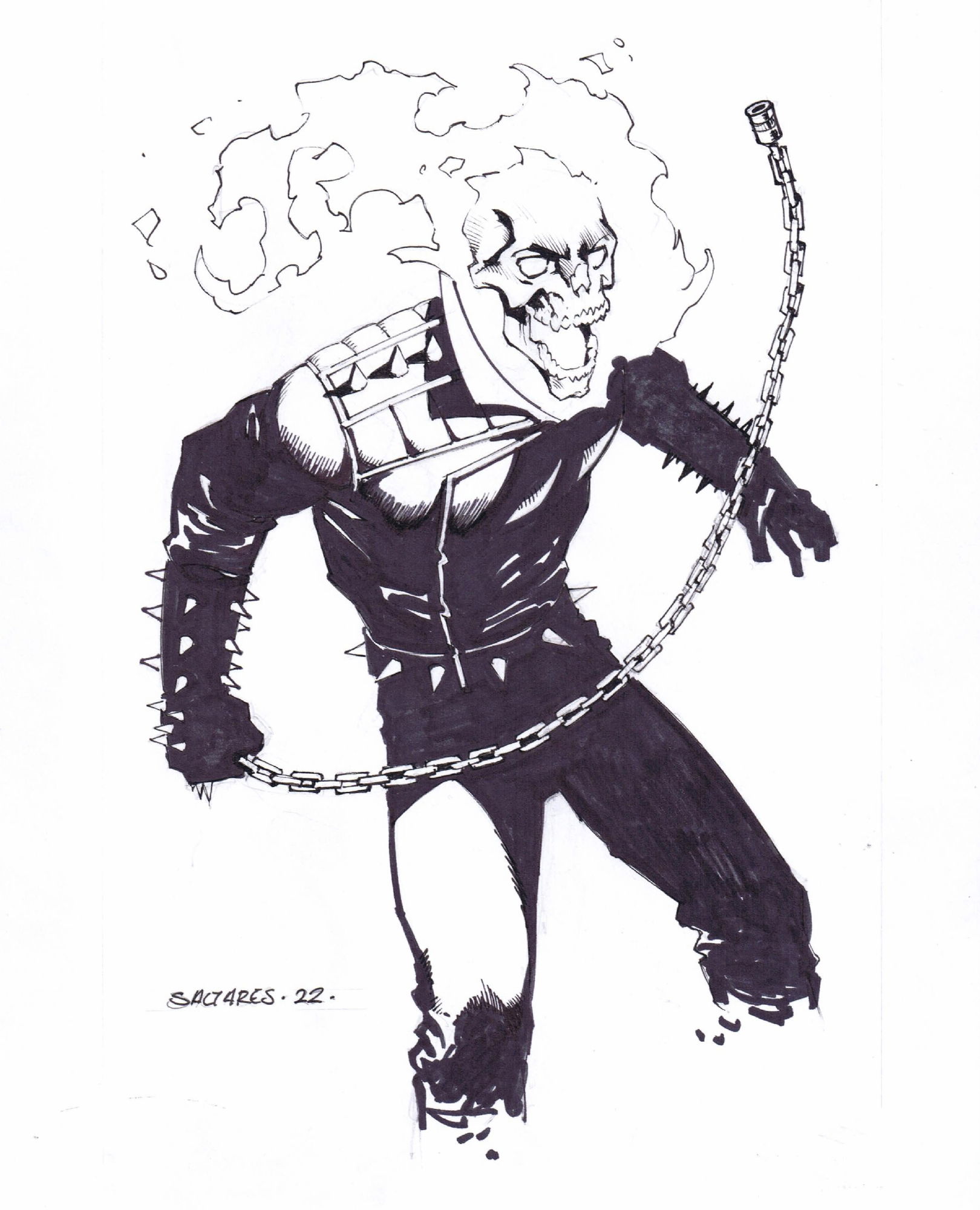 Ghost Rider Sketch By Javier Saltares 2022 In Dave Kopecki S Ghost Rider And Related Sketches