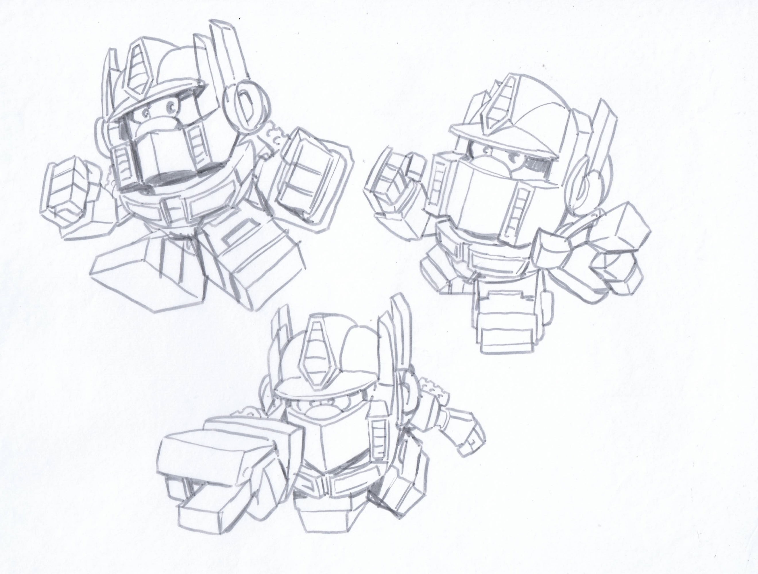 Transformers Little People Toys production art sketches by Roger ...