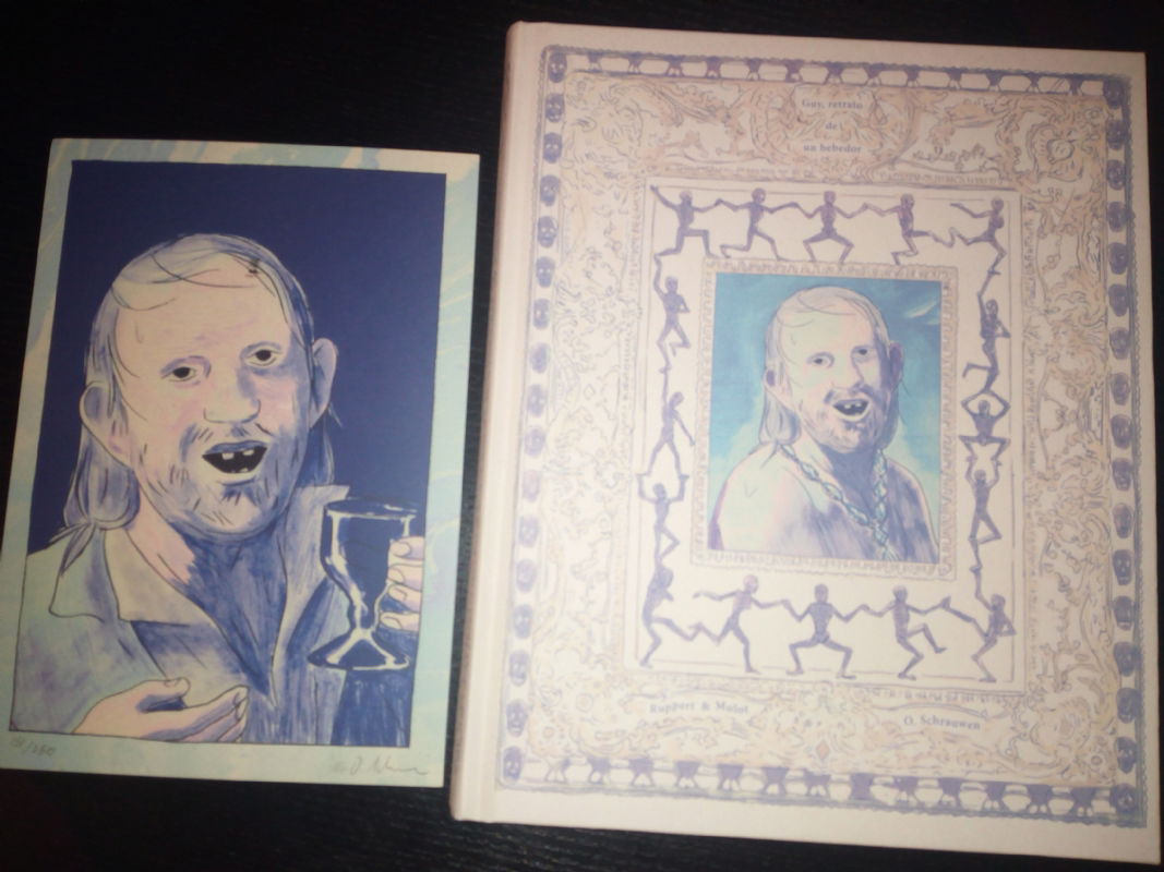 Exlibris Olivier Schrauwen Guy Retrato De Un Bebedor In Juan Luis Iglesias S Sketches And Signed Books Comic Art Gallery Room