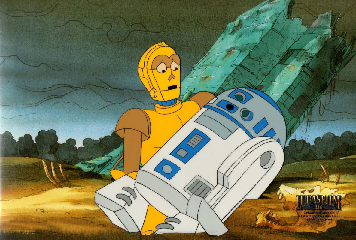 STAR WARS DROIDS ORIGINAL CEL & COPY BACKGROUND / 1985 LUCASFILMS