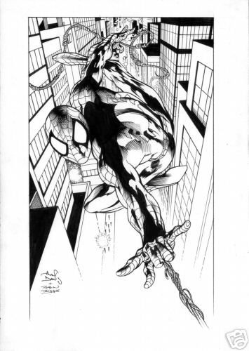 Spider-Man, in John Campbell's Davis, Alan Comic Art Gallery Room