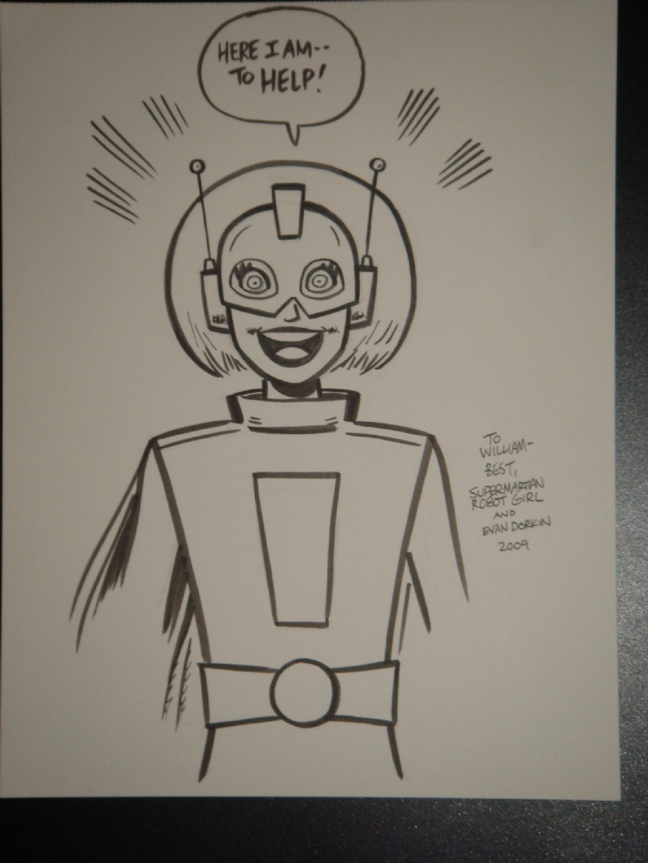 Super Martian Robot Girl by Evan Dorkin, in William T. Vuk's Milk & Cheese  Comic Art Gallery Room
