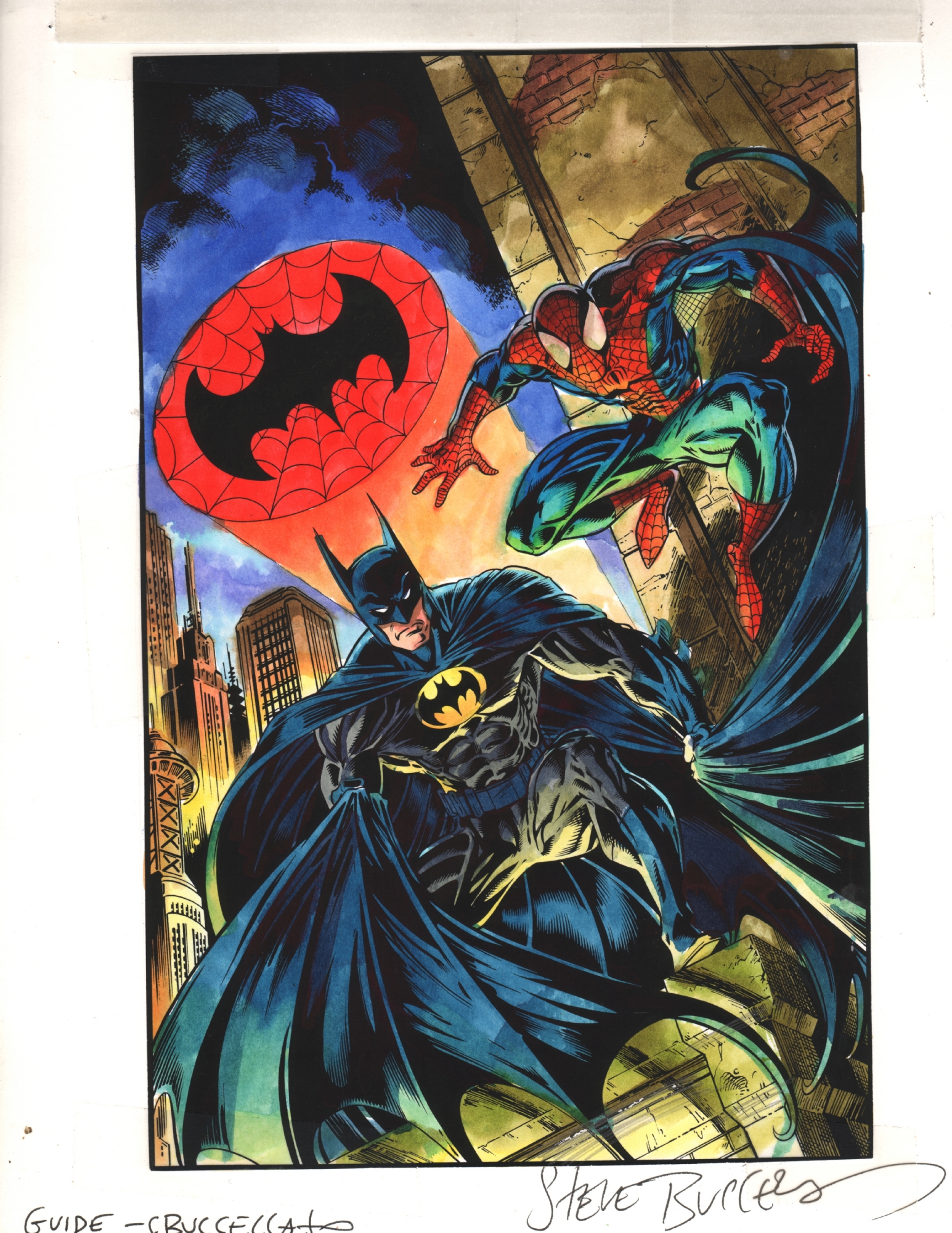 Spider-Man and Batman (2005) cover color guide - Mark Bagley & Steve  Buccellato, in Ivan Costa's Batman Comic Art Gallery Room