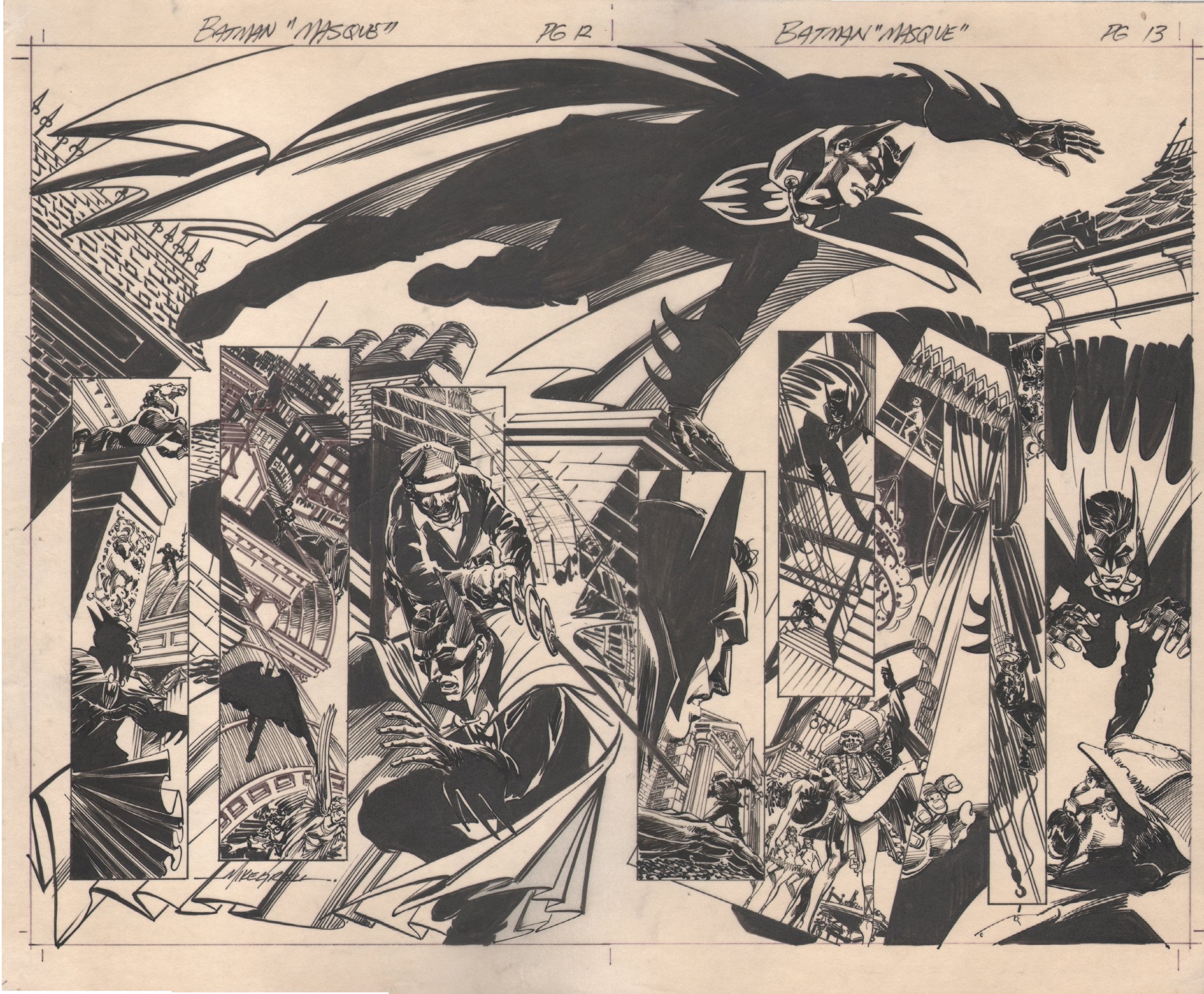 Batman Masque pages 12-13 - Mike Grell, in Ivan Costa's Batman Comic Art  Gallery Room