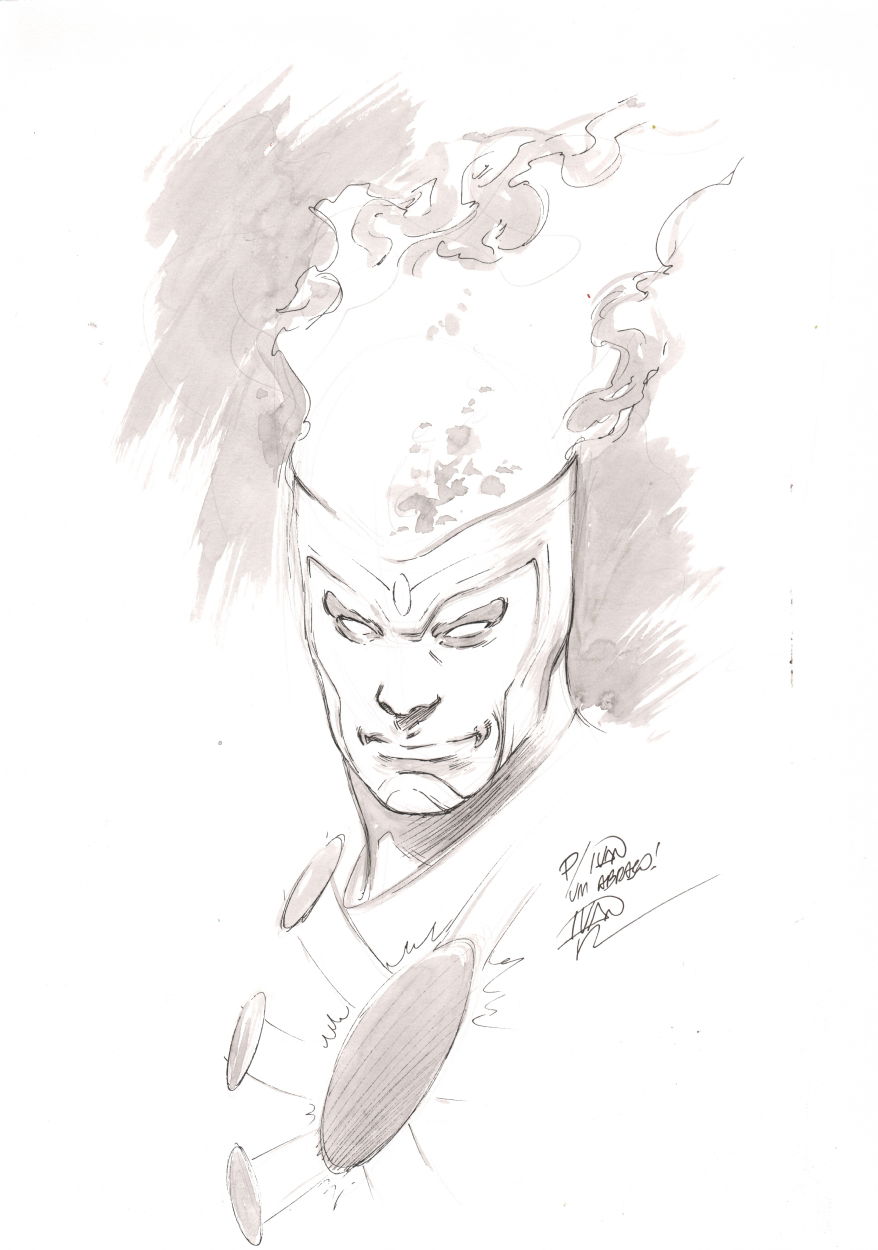 Firestorm Inkwash Sketch Ivan Reis In Ivan Costa S Dc Comics Comic Art Gallery Room