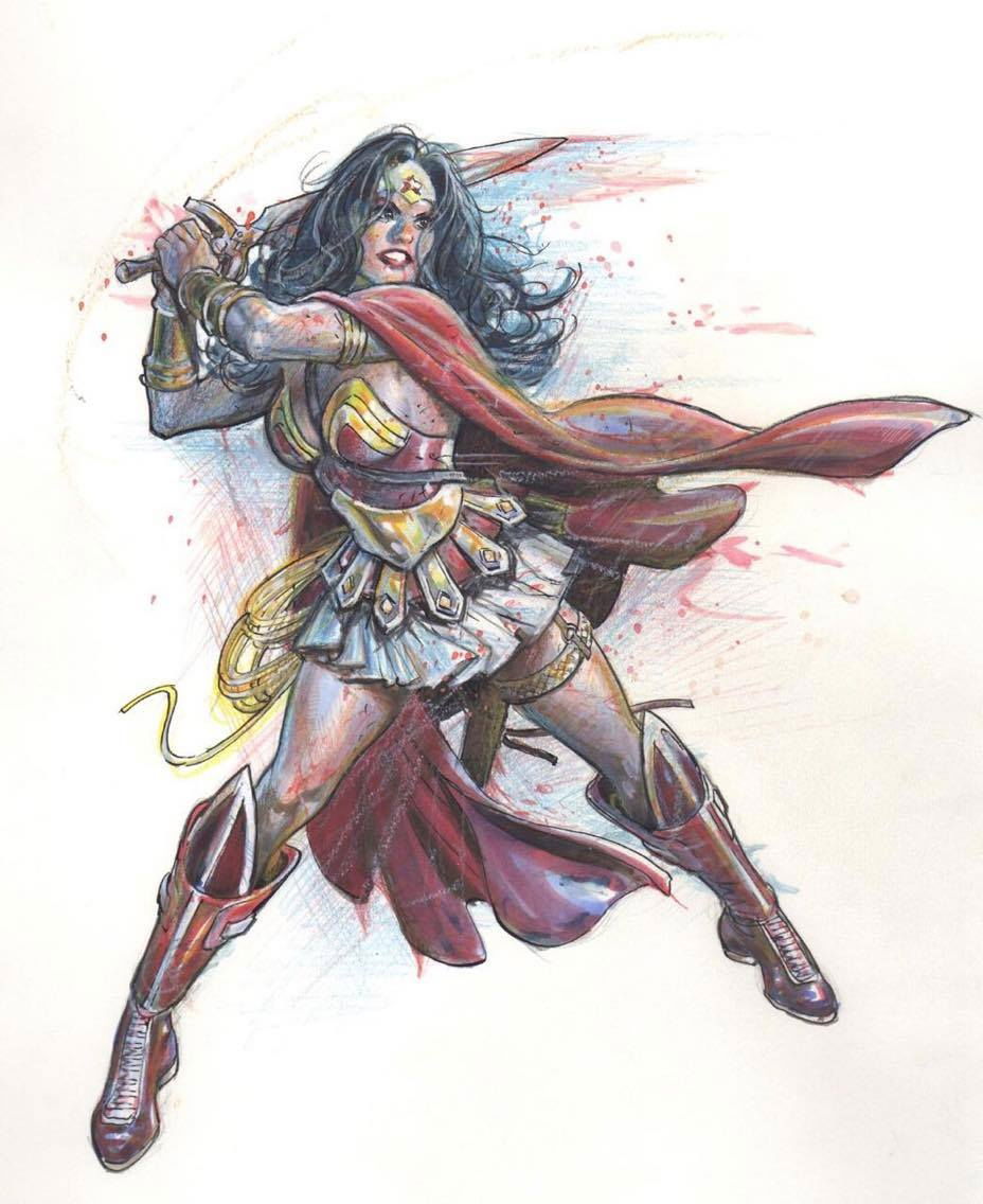 Wonder Woman Illo Jos Luis Garcia L Pez In Ivan Costa S Dc Comics Comic Art Gallery Room