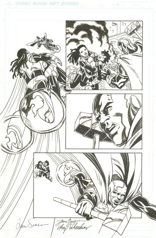 Superman Man of Steel #1 Original Art Page SIGNED X3 June Brigman ...