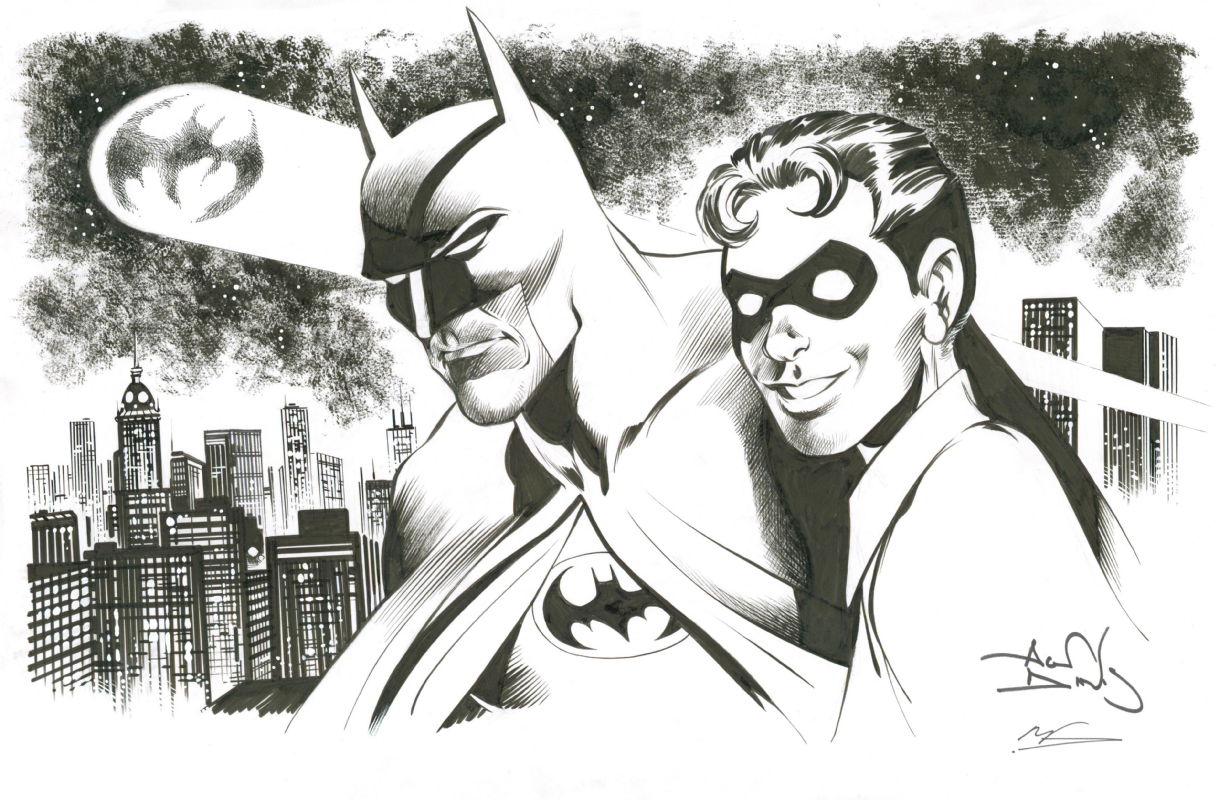 Batman And Robin In Jeff Obryants Batman Comic Art Gallery Room 