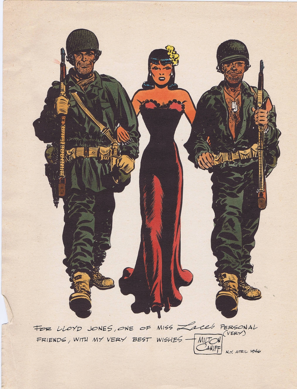 Miss Lace handcolored print by Milton Caniff, in Jeff Singh's Milton ...