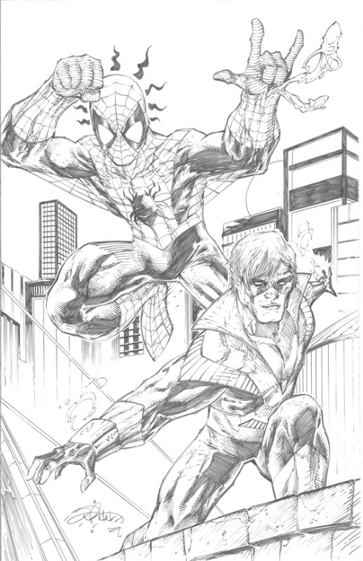 'Spider-Wing' Spider-Man & Nightwing by Shelby Robertson, in Jerry ...