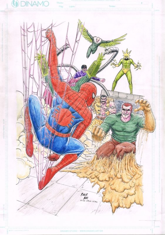 Spider-Man vs. The Sinister Six - Rock Barcellos, in Fernando Torres's  COMMISSIONS, PIN-UPS & OTHER ART Comic Art Gallery Room